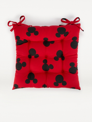 Disney Mickey Mouse Red Seat Pad Home at ASDA