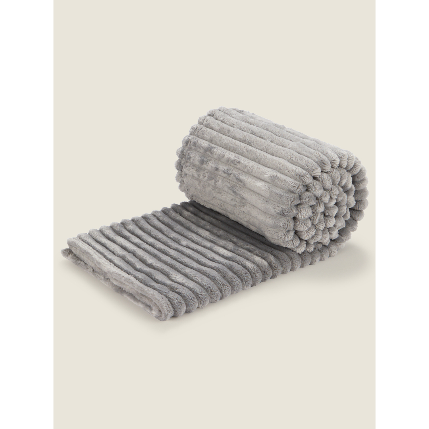 George Grey Ribbed Super Soft Throw - 150Cm X 120Cm