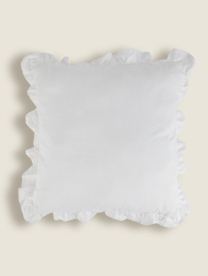 Plain Frill Cushion Home at ASDA