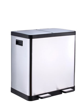 Silver Chrome 40L Recycling Bin Home at ASDA