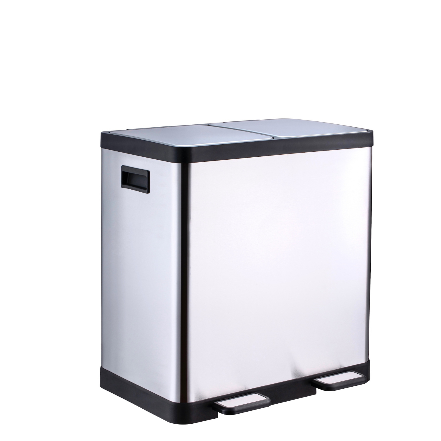 George Silver Chrome Recycling Bin 40L