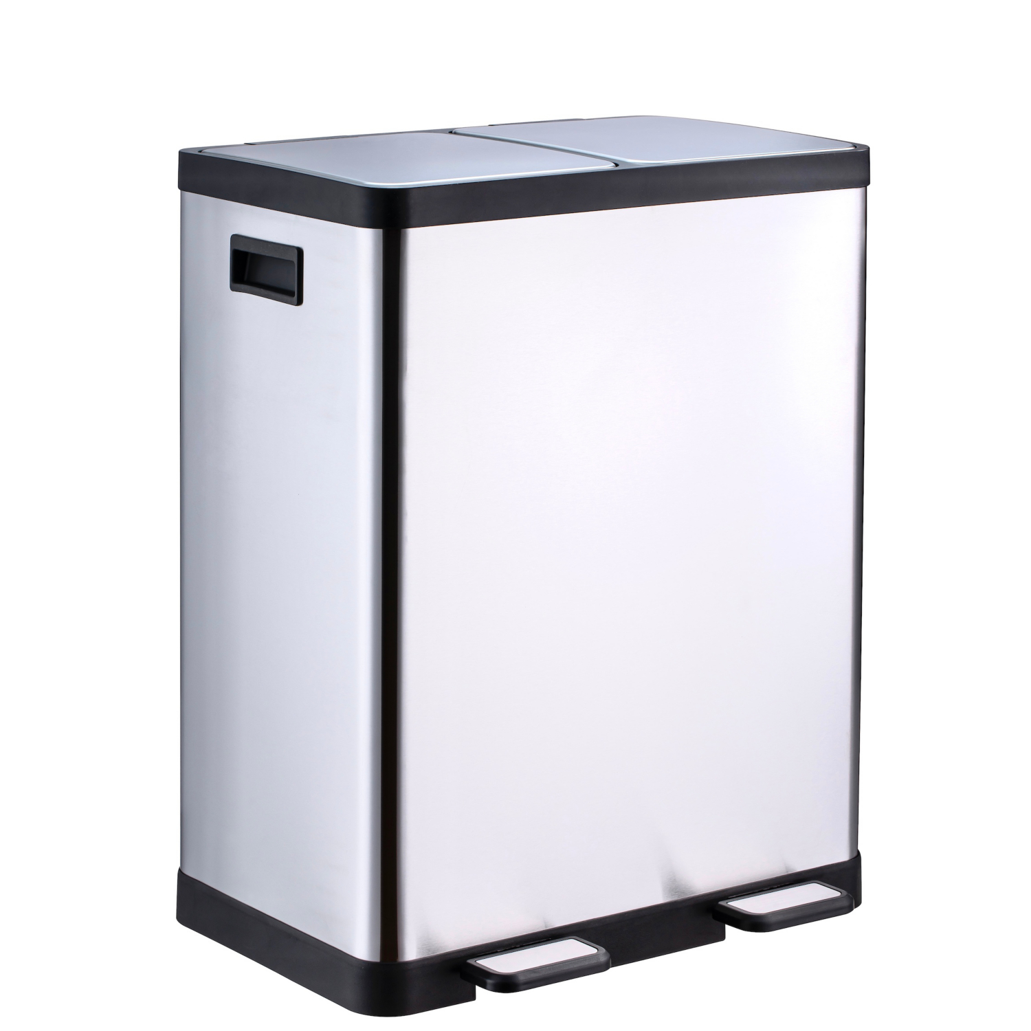 George Silver Chrome Recycling Bin 60L