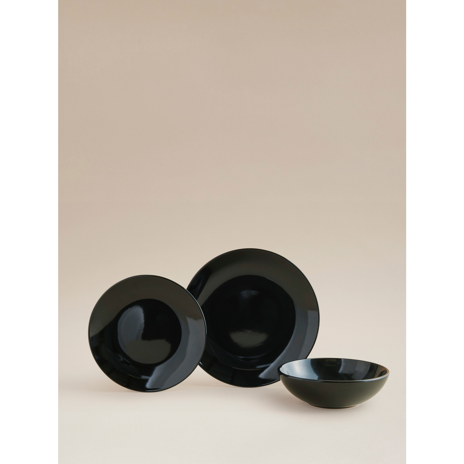 George Black Solid Glaze Porcelain Dinner Set