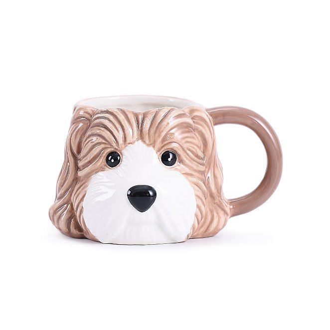 Brown Cockapoo Dog-Shaped Mug