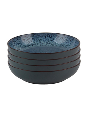 Blue Reactive Glaze Pasta Bowl Set of 4 Home at ASDA