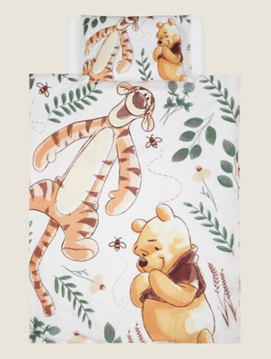 Disney Winnie the Pooh White Toddler Duvet Set Home at ASDA