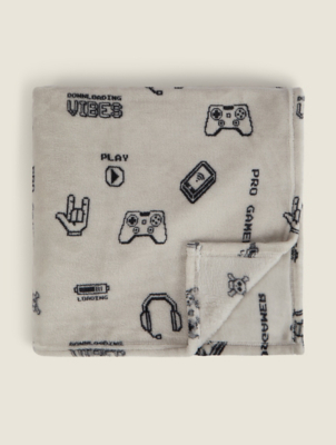 Multi Gaming Fleece Throw Home at ASDA