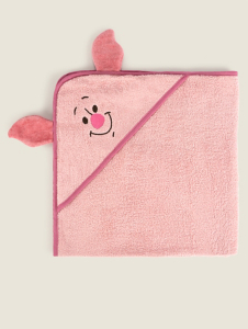 Disney Winnie the Pooh Piglet Pink Hooded Towel