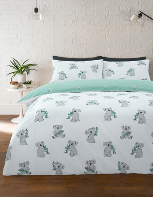 Cute Koala Reversible Duvet Cover Set Home at ASDA