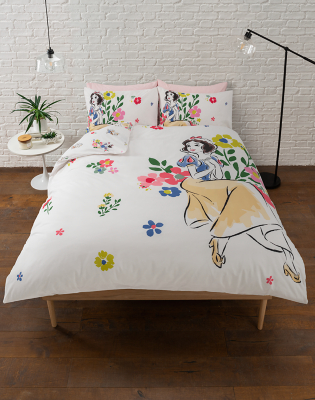 Snow White Motif Reversible White Duvet Cover Set Home at ASDA