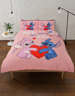 Disney Stitch Reversible Pink Duvet Cover Set Home at ASDA