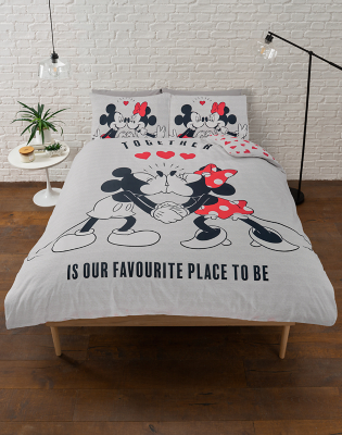 Disney Mickey and Minnie Valentines Duvet Cover Set Home at ASDA