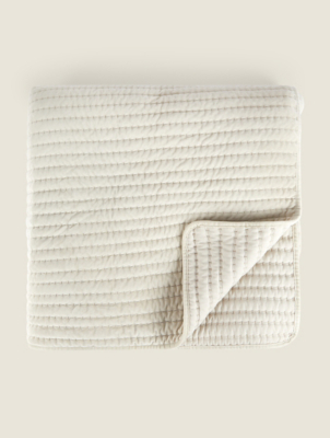 Champagne Embroidered Velvet Throw Home at ASDA