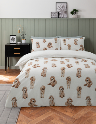 Natural Cockapoos Reversible Duvet Cover Set Home at ASDA
