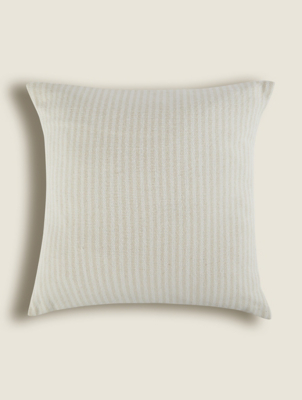 Natural Thin Stripe Woven Cushion Home at ASDA