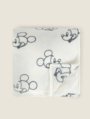Disney Mickey Mouse Monochrome Blanket Home at ASDA