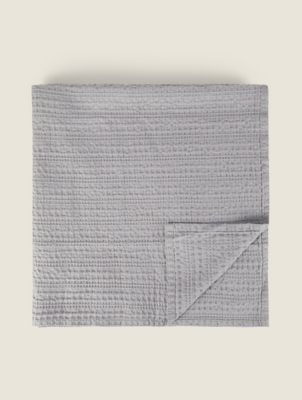 Grey Waffle Blanket Home at ASDA