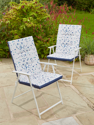 White Meraki Terrazzo Miami Cushions Set of 2 Outdoor & Garden at ASDA
