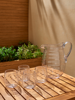 Ribbed Effect Jug and Tumblers Set of 5 Outdoor & Garden at ASDA