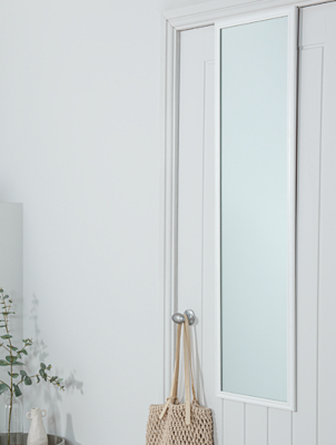 White Full Length Over The Door Mirror Home at ASDA