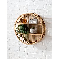 Natural Hand-Woven Bamboo Circle Shelf | Home | George at ASDA