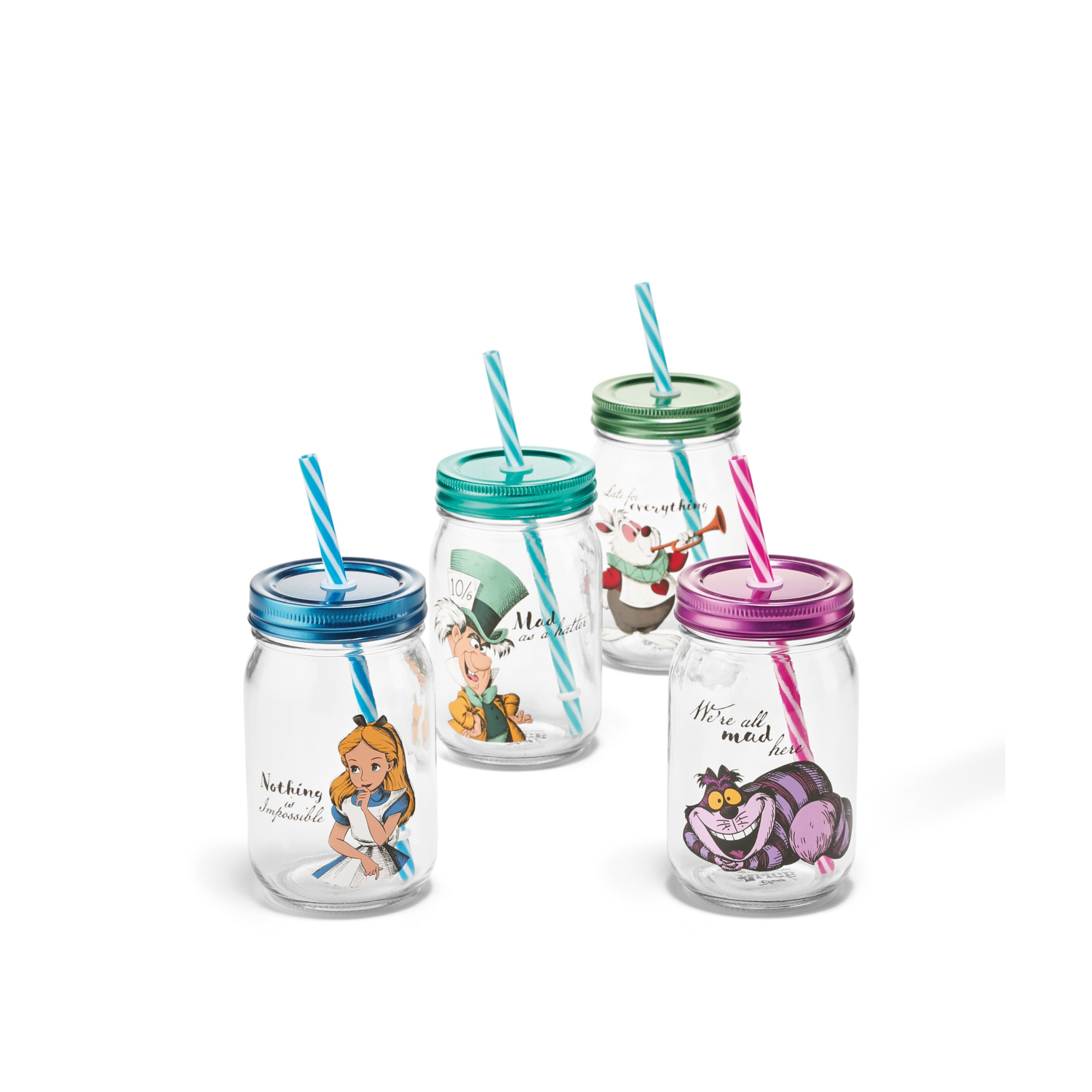 Disney Multi Alice In Wonderland Mixed Mason Jars