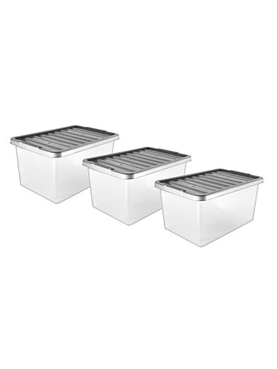 Clear Storage Box and Lid - 45L, Home