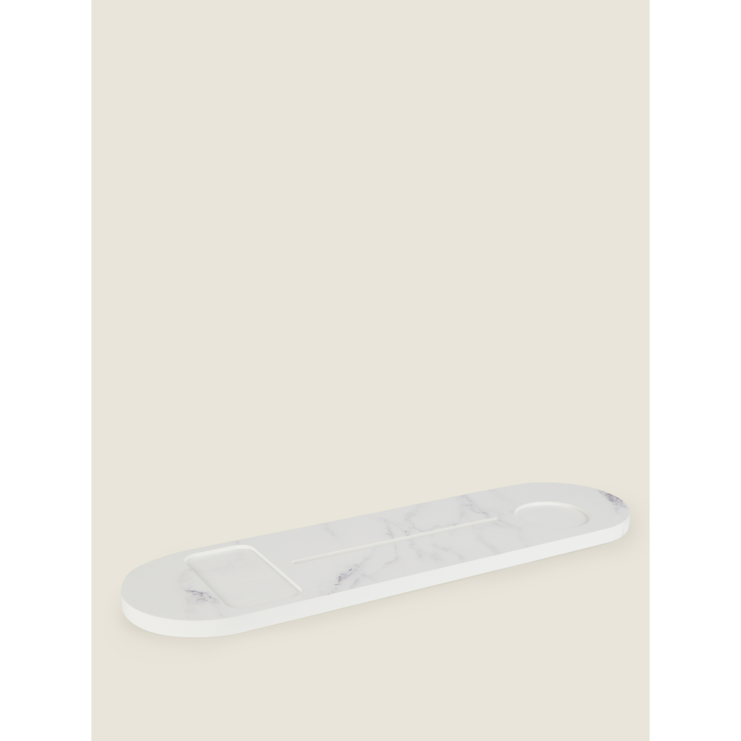 George White Marble Effect Bath Tray