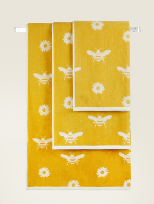 Yellow Bee & Daisy Towel Range Home at ASDA