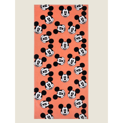 Disney Coral Mickey Mouse Printed Beach Towel