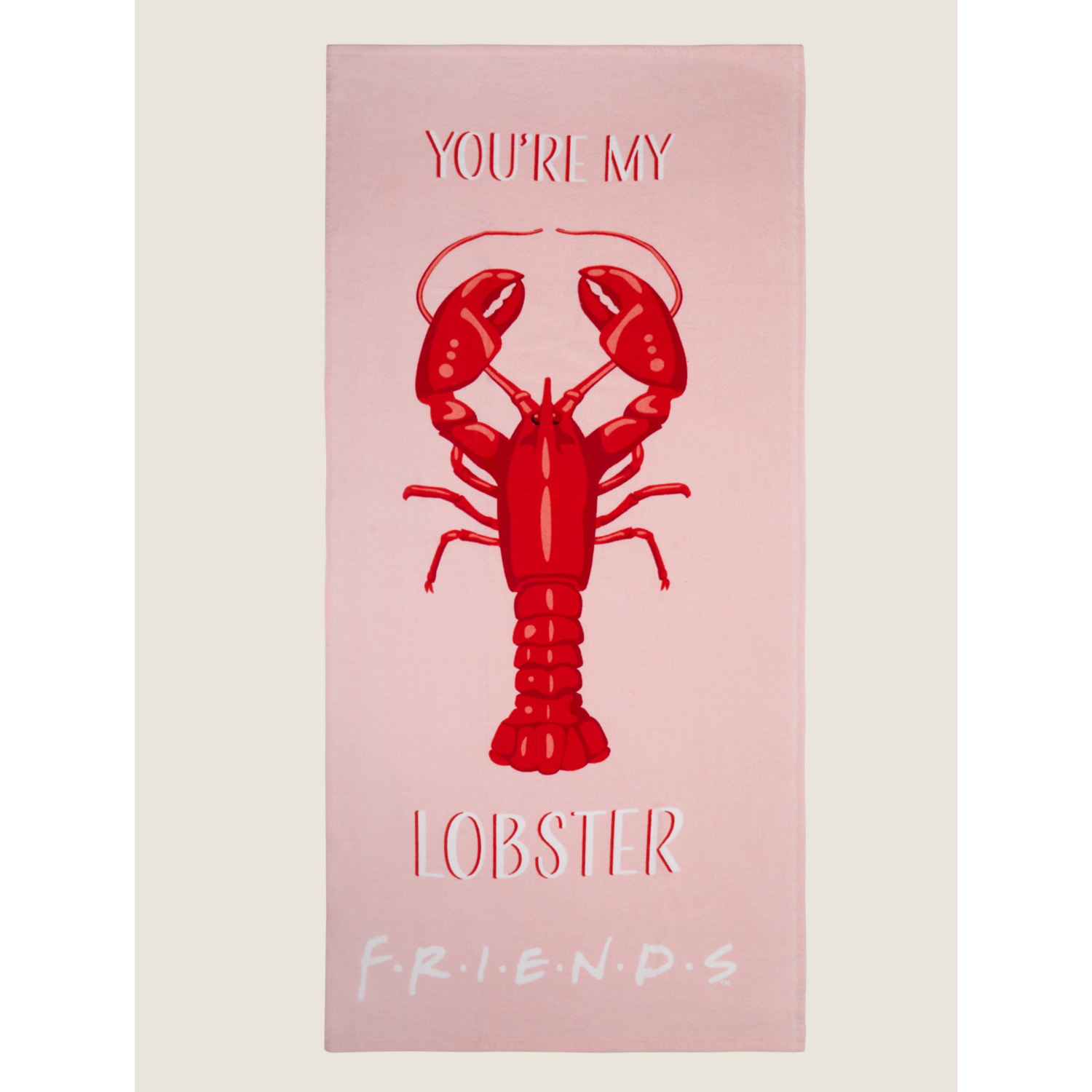 George Pink Friends Lobster Printed Beach Towel