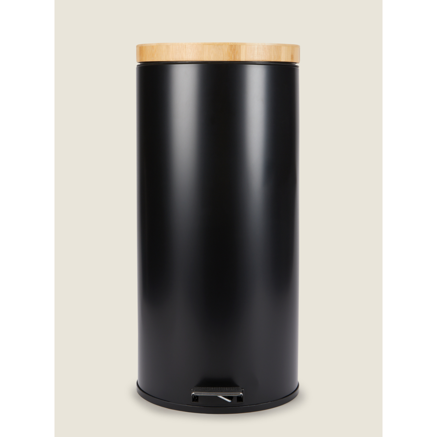 George Black Pedal Bin With Bamboo Lid 30L