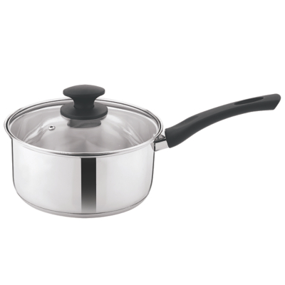 George Home Stainless-steel Saucepan and Glass Lid - 20cm