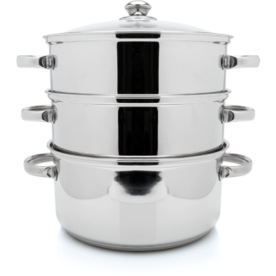 George Home Stainless Steel 3 Tier Steamer 24cm