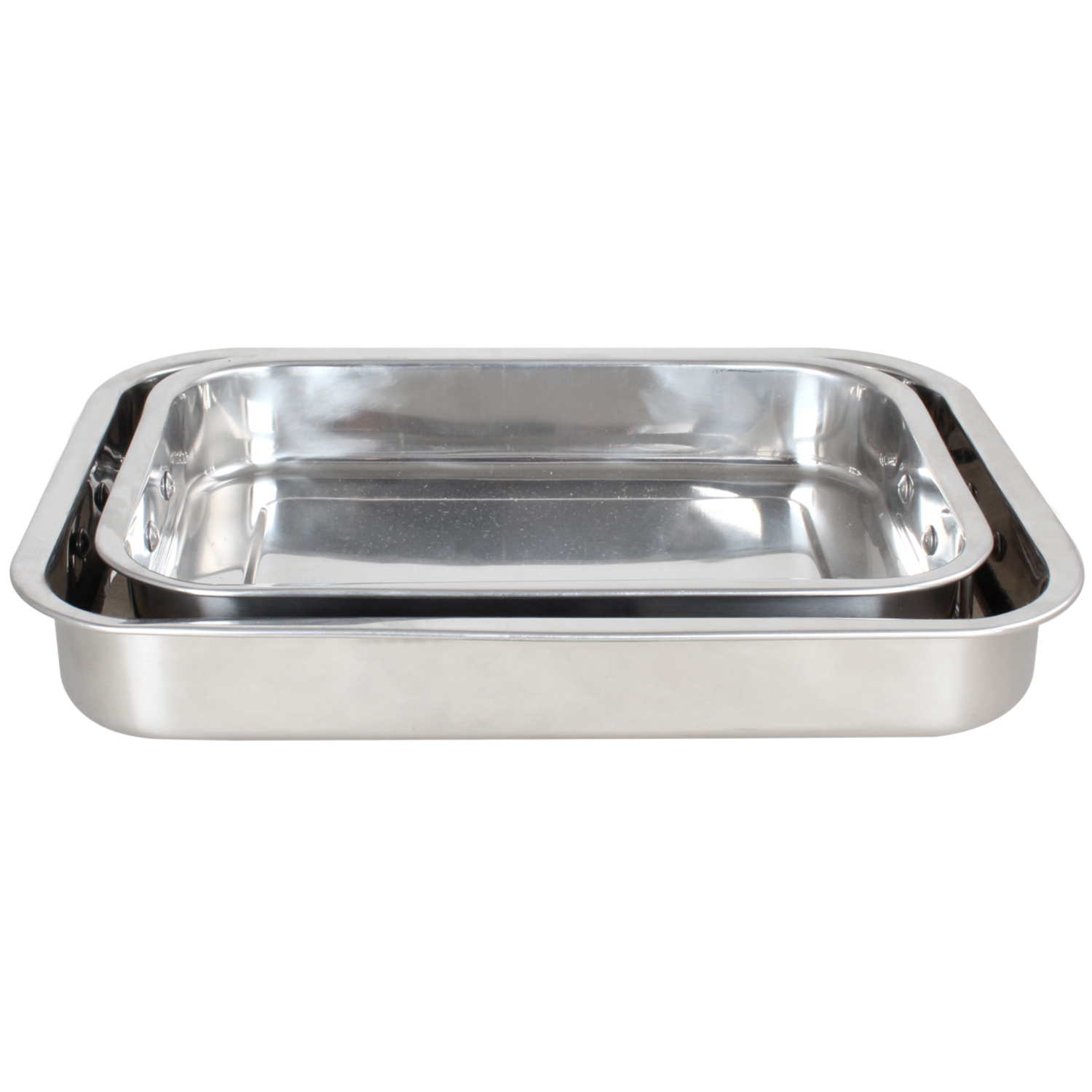 George Silver Stainless Steel 2-Piece Roaster Set