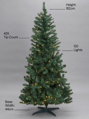 Green Pre-Lit Christmas Tree 6FT | Christmas | George At ASDA