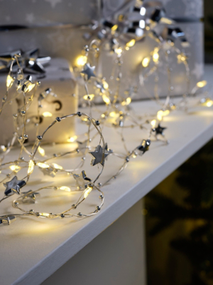 SilverTone Christmas Star String Lights Christmas at ASDA