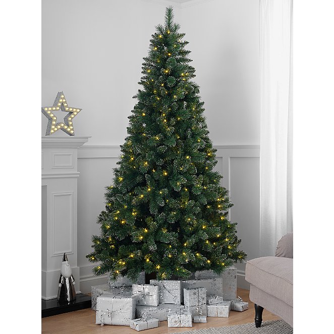 Green Frosted Tip PreLit Christmas Tree 7.5FT Christmas at ASDA