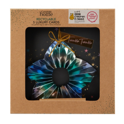 Holographic Luxury Christmas Cards Set of 5 Christmas at ASDA