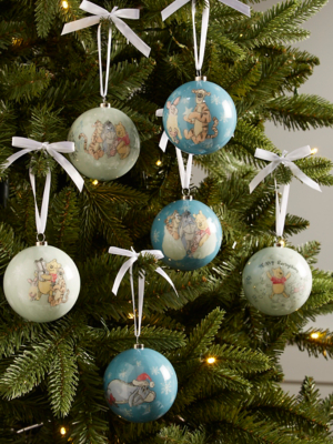 Disney Winnie The Pooh Character Baubles Set of 6 Christmas