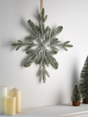 Green & White Christmas Berry Wreath Christmas at ASDA