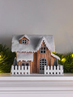 White Christmas Glitter House Ornament Christmas at ASDA