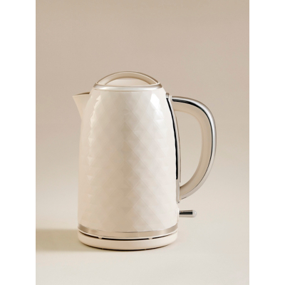 George Cream Fast Boil Diamond Textured Kettle 1.7L - Cream