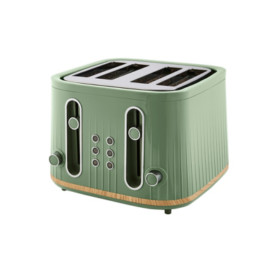 George Green Wood Textured Scandi 4-Slice Toaster - Green