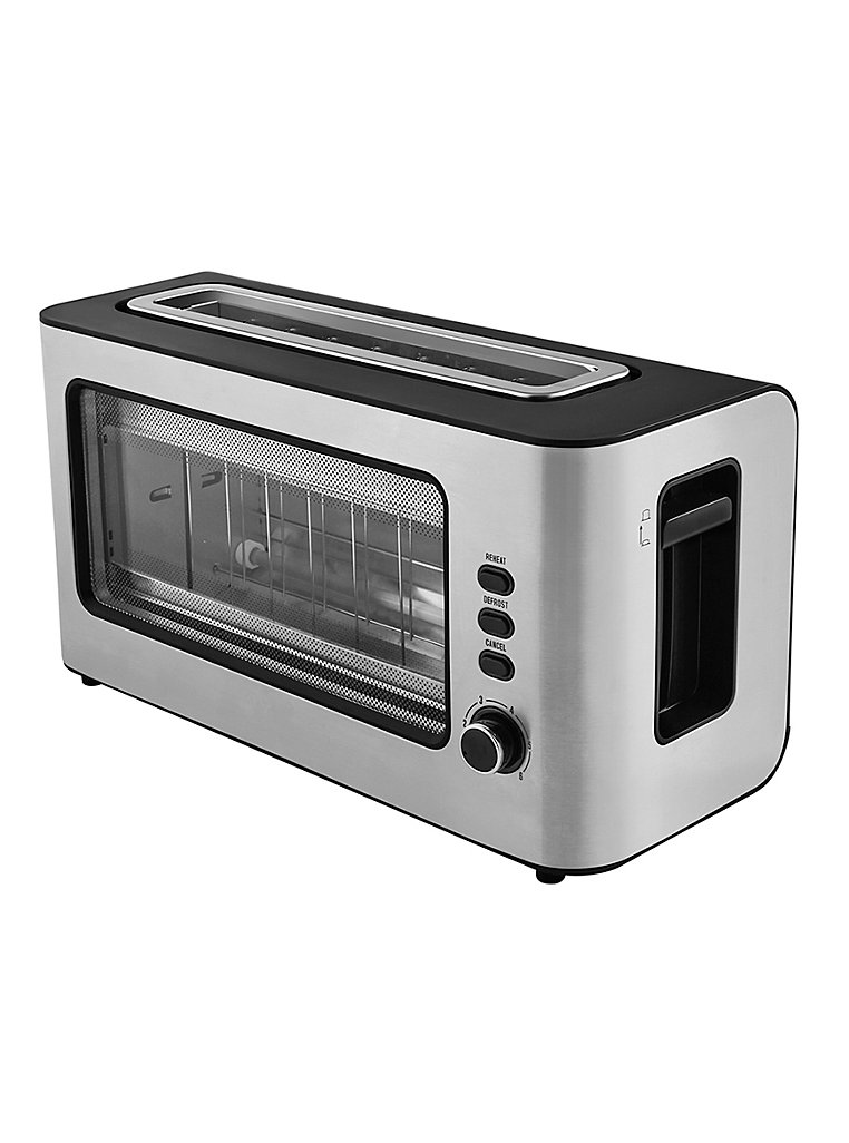 Stainless Steel Glass Fronted 2-Slice Toaster, Electricals
