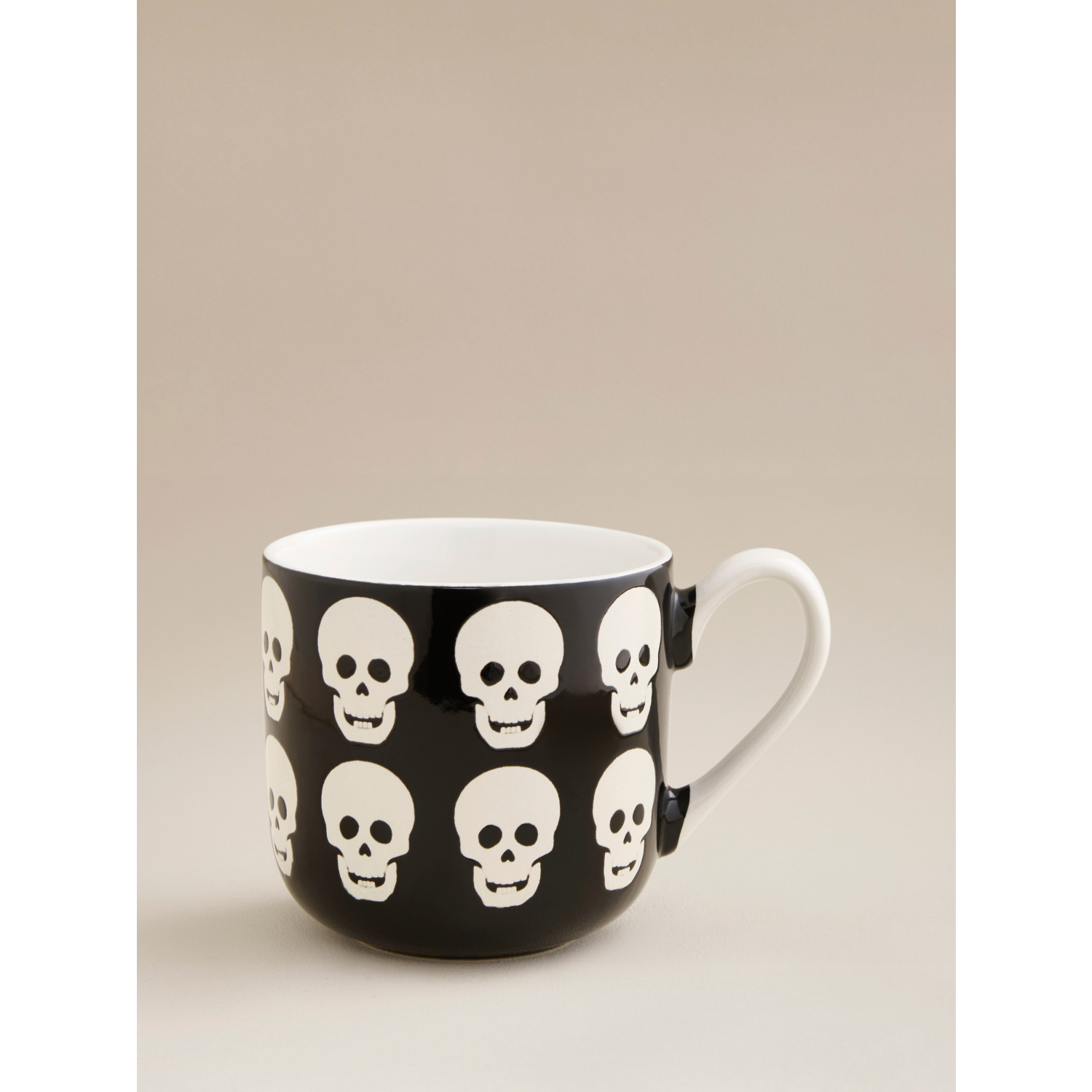 George Black & White Skull Mug