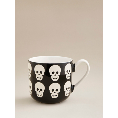 George Black & White Skull Mug - Black & White