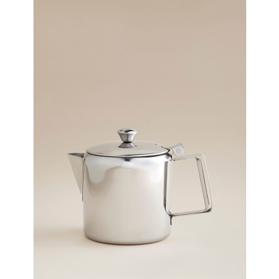 George Silver-tone Stainless Steel Metal Teapot