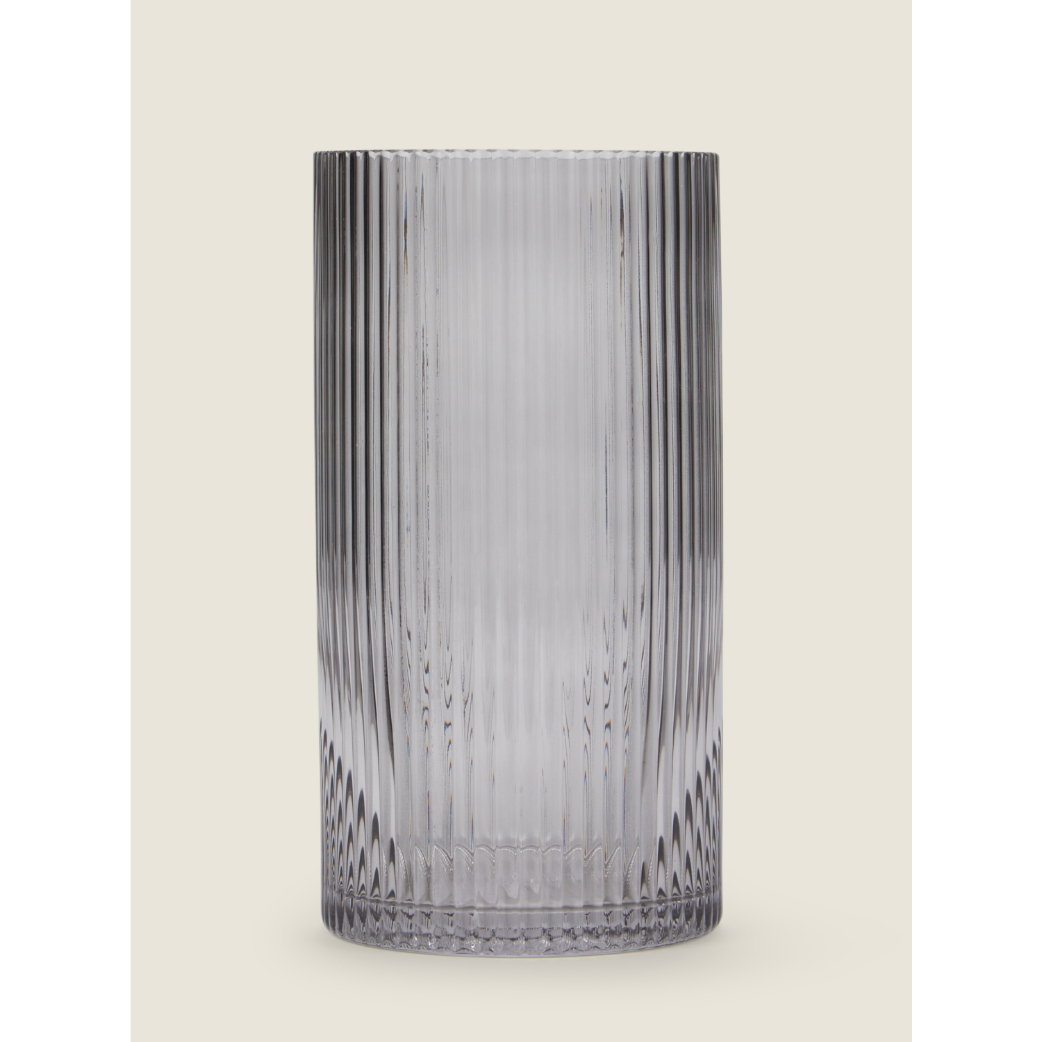 George Grey Ribbed Smoked Glass Vase