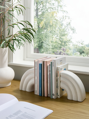 White Ceramic Rainbow Speckled Book Ends | Home | George at ASDA